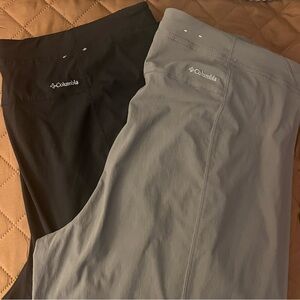 2 Pair Columbia Women's Just Right Straight Leg Pants Black and Grey 18W